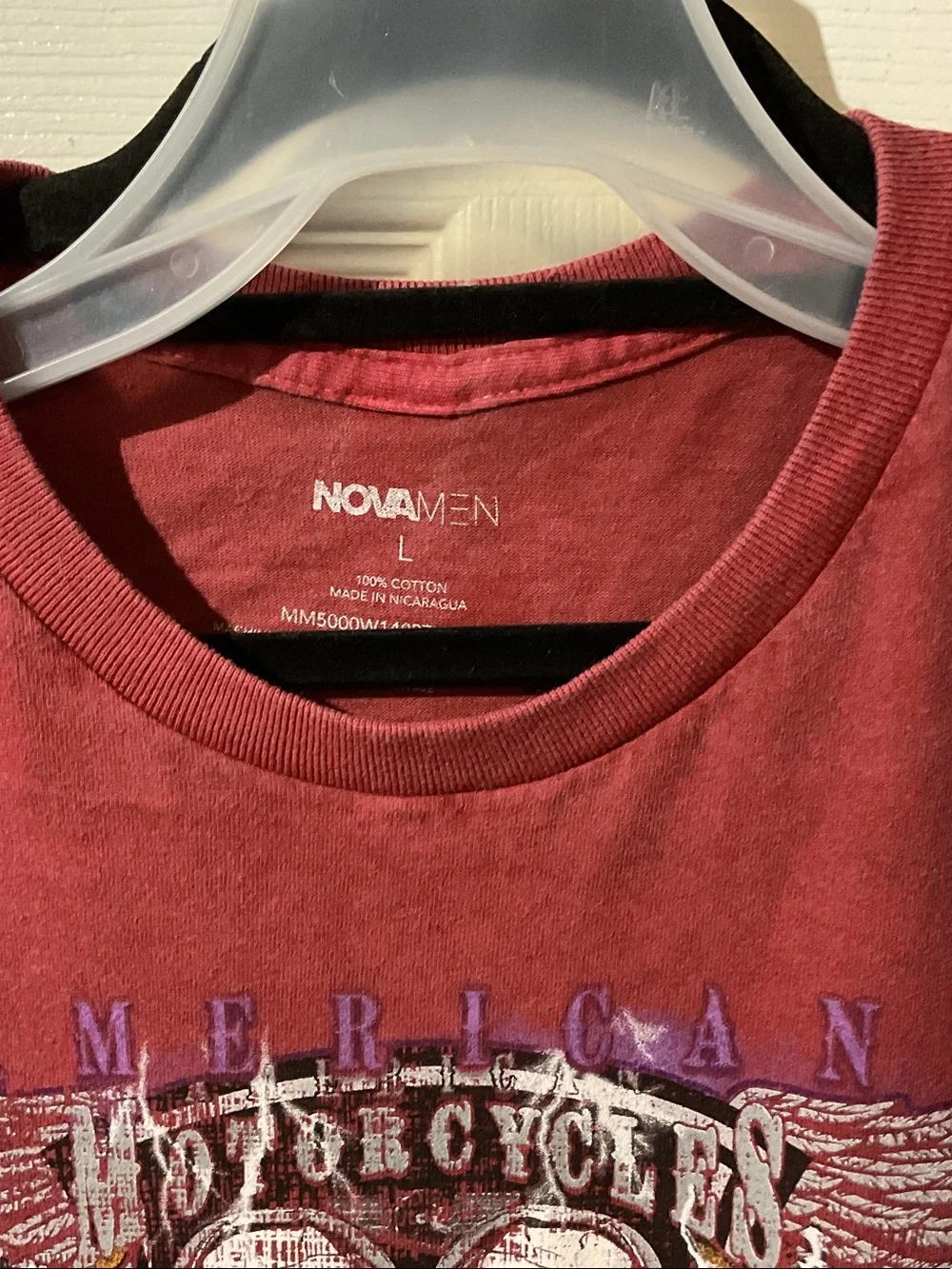 Red American Tour Motorcycles Sleeveless Graphic Muscle Tank with Backhit